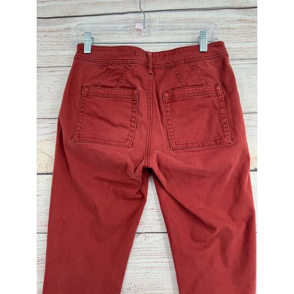 Anthropologie Green Dot Front Seam Pants Women's Size 27 Brick Red - Picture 4 of 10